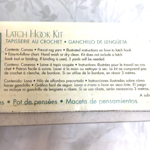 Caron Wonder Art Rug Latch Hook Kit Pot Of Pansies # 4294 - Picture 8 of 12